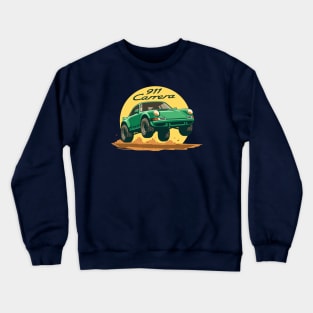 car 911 carrera offroad rally dakar green Crewneck Sweatshirt